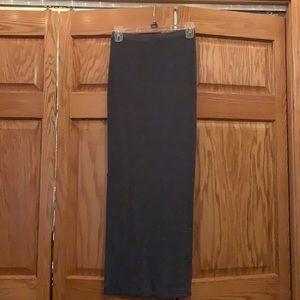 Grey, ribbed, Maxi skirt with slit